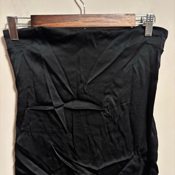 Zara Mini Strapless Bodycon Tube Dress Satin Black- Size Large - Picture 3 of 8